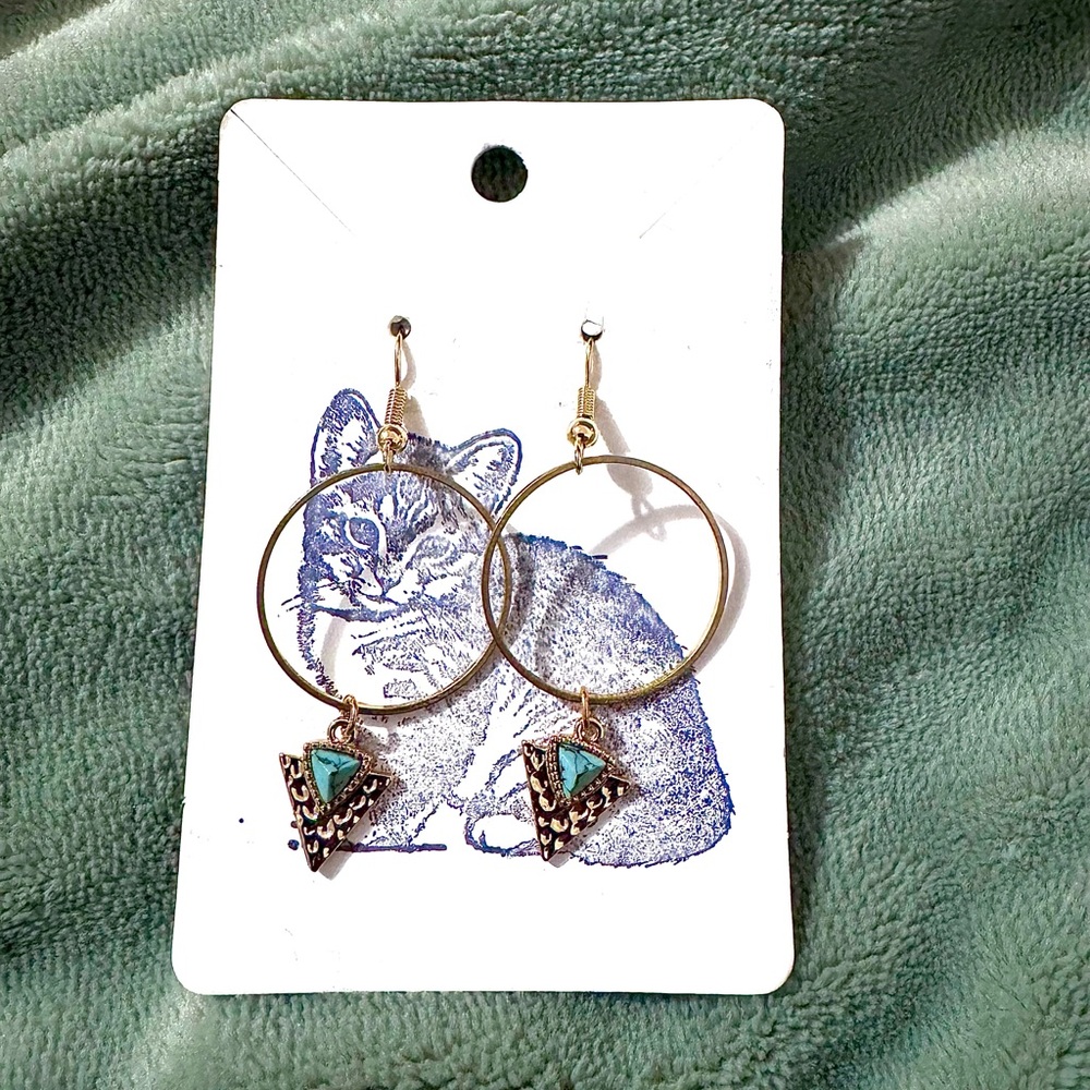 Gold and Turquoise Earrings